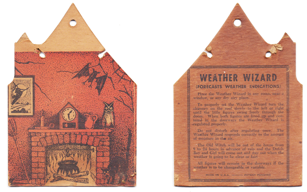 Vintage Weather Wizard Forecaster, card insert.