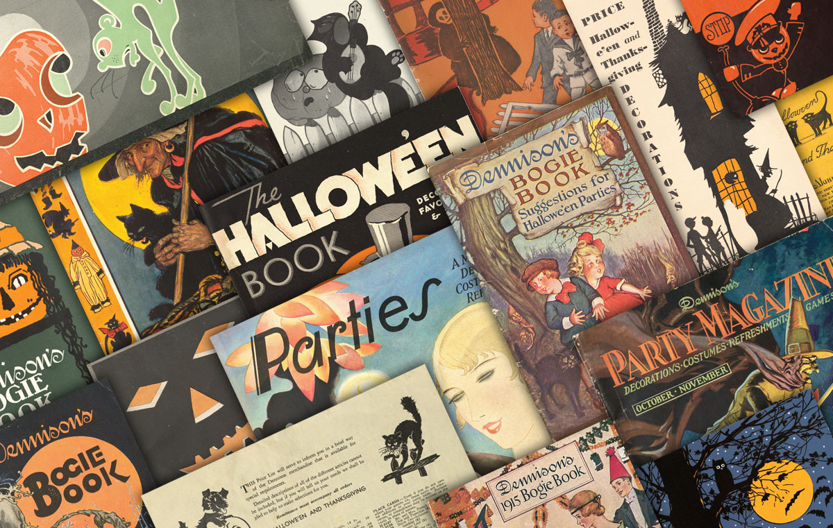 For the vintage Halloween collector, learn more about the publishing history of Dennison Manufacturing Co books and magazines shown in the image in a collectibles article from The Halloween Retrospect, Volume 2.