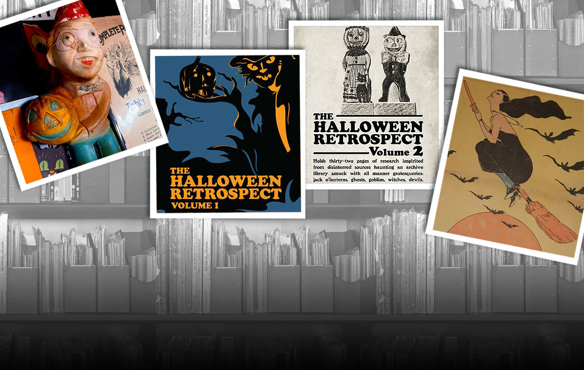 Library of vintage resources used as research for a new guidebook on collectibles - The Halloween Retrospect