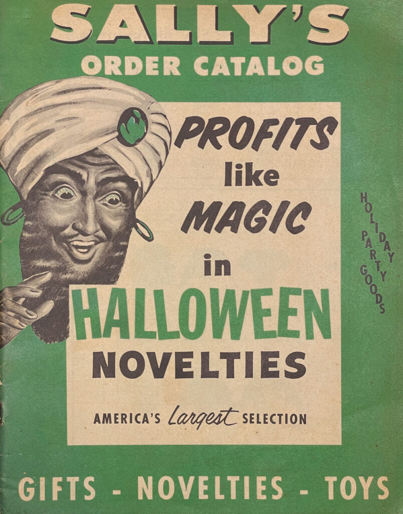 Sally's Order Catalog (1950s-1960s) Profits like Magic mystic cover art with vintage Halloween collectibles, novelties, and favors catalog collection of The Halloween Retrospect archive library.