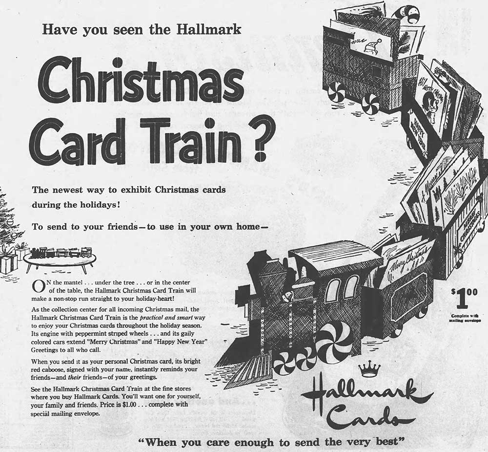 Hallmark Christmas Card Train, 1951
