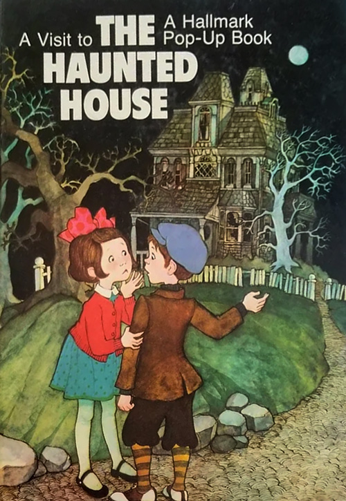 A Visit to the Haunted House pop-up book by Hallmark (with front cover shown here) is released in 1972 and shows the creative team progression from cards to book arts - as discussed in a 3 part blog series on The Halloween Retrospect.