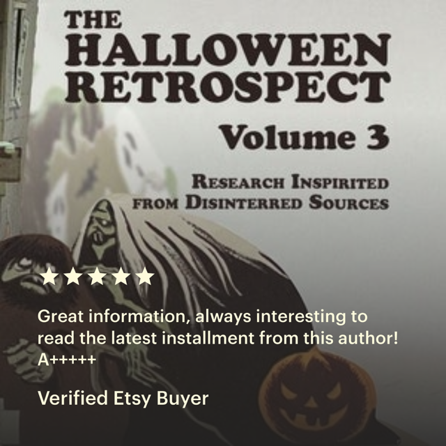 THR's archive library bookstore review of Halloween Retrospect's 3rd edition of vintage Halloween collector digest featuring a look at haunted houses from early to mid-century Hallmark designs. 