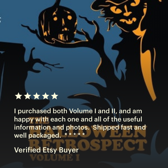 Sold out first edition of The Halloween Retrospect Volume 1 is now in its second printing as a popular vintage Halloween collectibles guide for holiday collections that featuring research books on their shelf.