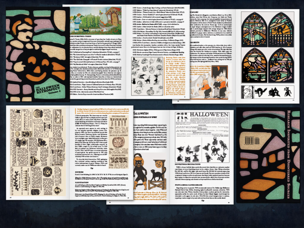 Great new research book on vintage Halloween collectibles by THR - Volume 4 digest features Louise D. Tessin, Milton Bradley, David Cook, John Wilcox, Mabel Betsy Hill, and more including a new holiday-themed crossword and retro-1940's decoration by Bindlegrim.