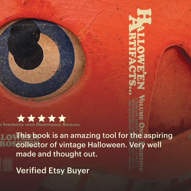 Vintage Halloween collector guide book featuring antiques from 1920's, 1930's, 1940's, 1950's, 1960's is getting great 5-star reviews from book buyers on THR's etsy bookstore - for sale now online.