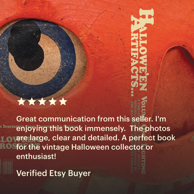 Book review of new vintage Halloween collectibles book by The Halloween Retrospect is getting 5-star positive ratings for reference guides of antique and vintage holiday lighting (Halloween Artifacts, Volume 1, Lighting).