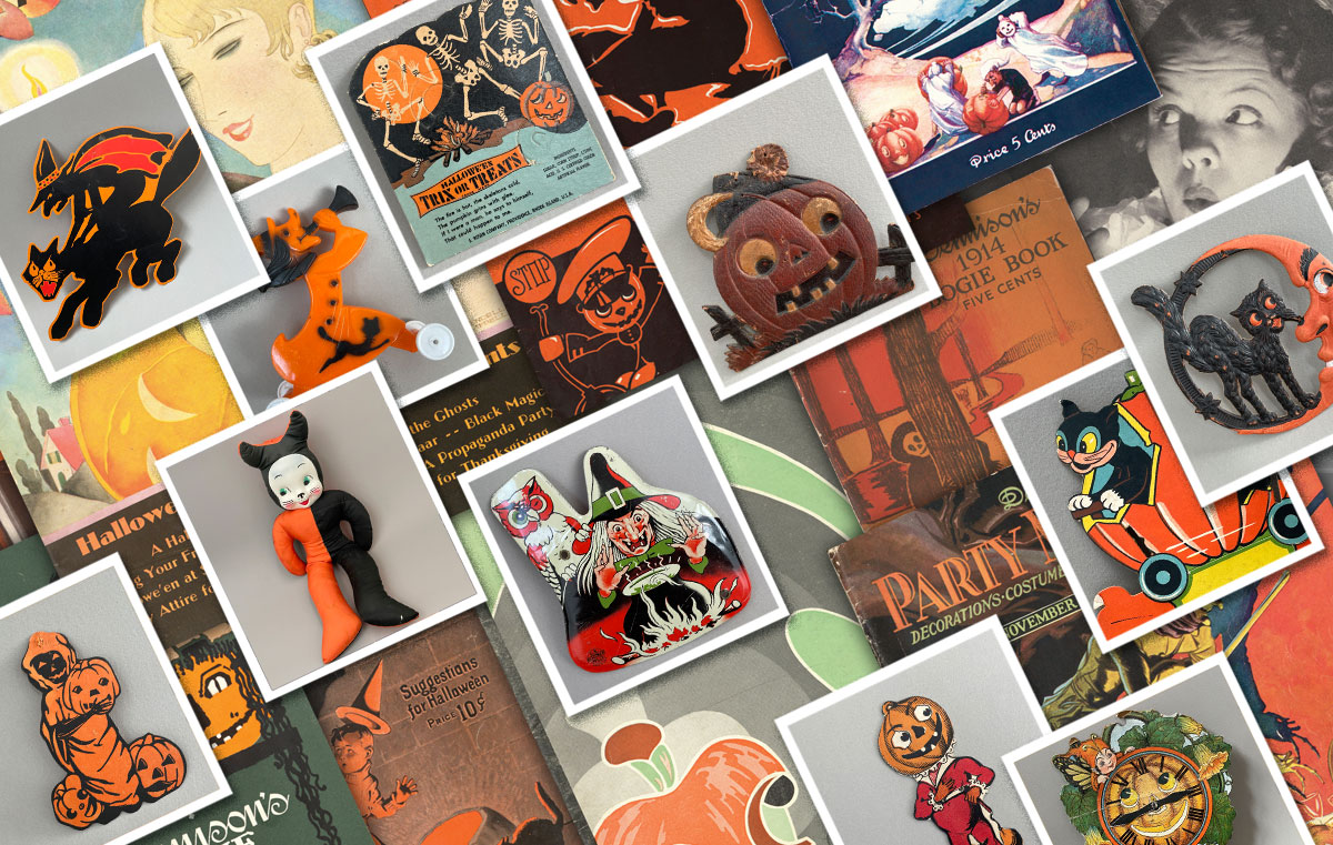 Vintage Halloween collectibles and novelty catalog books from the archive collection of The Halloween Retrospect and Craw-Bogle Trader offer alternatives to buy and sell with trade options of similar items from other antique collectors.